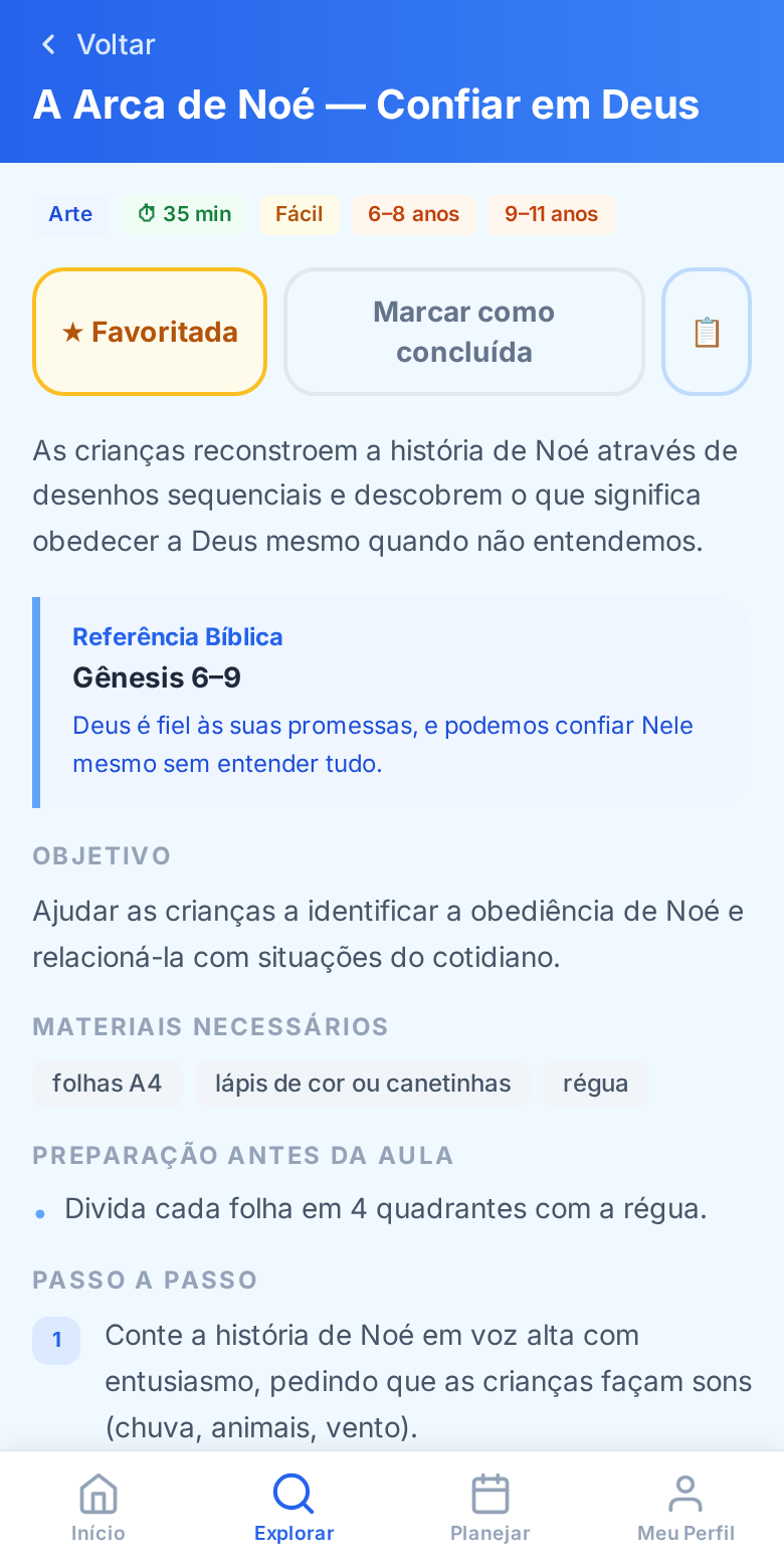 Tela do aplicativo: dinâmica favoritada com anotação pessoal
